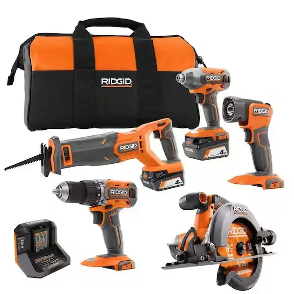 RIDGID 18V Cordless 5-Tool Combo Kit