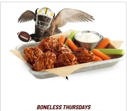 Buffalo Wild Wings BOGO free boneless wings