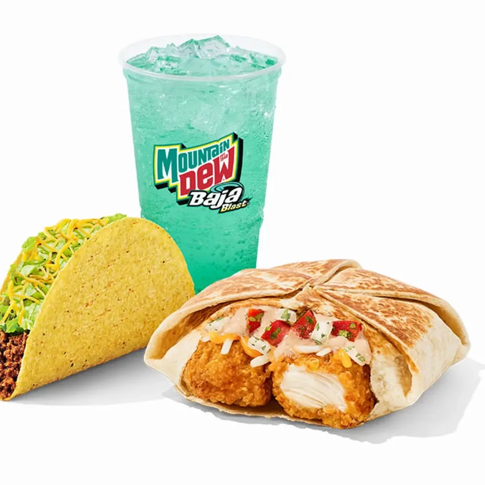 Taco Bell Paris Hilton's Usual bundle: Crunchwrap slider, taco, and drink for $4