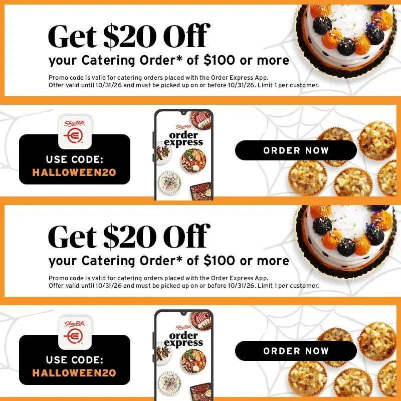 ShopRite: $20 off catering orders of $100+ with code HALLOWEEN20