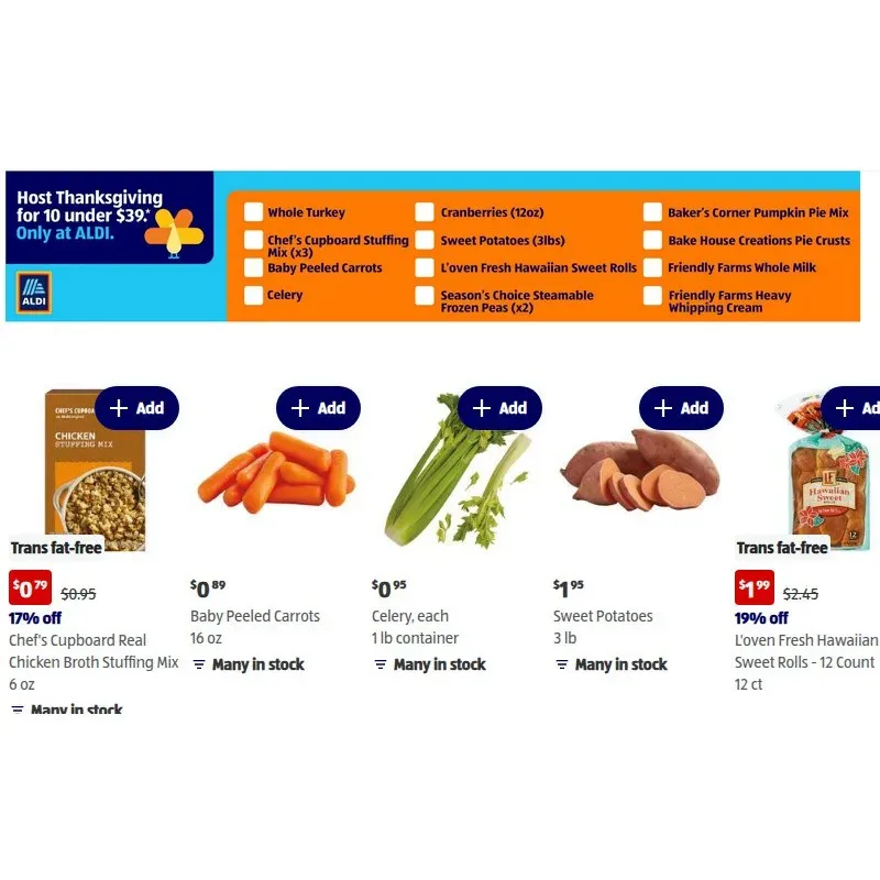 Thanksgiving dinner for 10 under $39