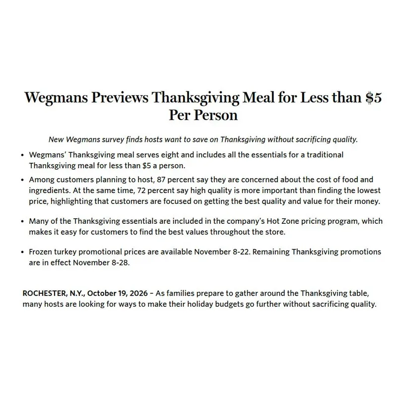 Thanksgiving meal for less than $5 per person