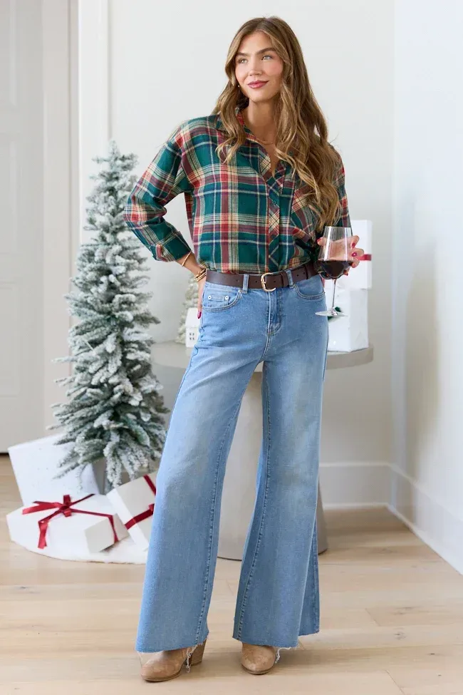 Made Me Realize Green Plaid Flannel