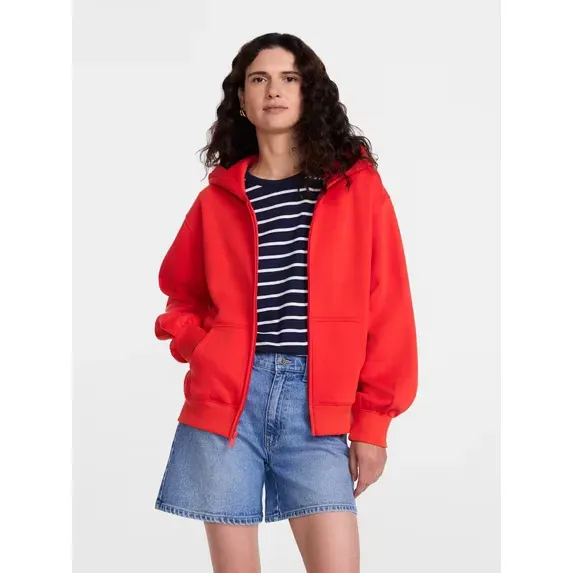 Scenario Women's Zip Front Fleece Hoodie Jacket