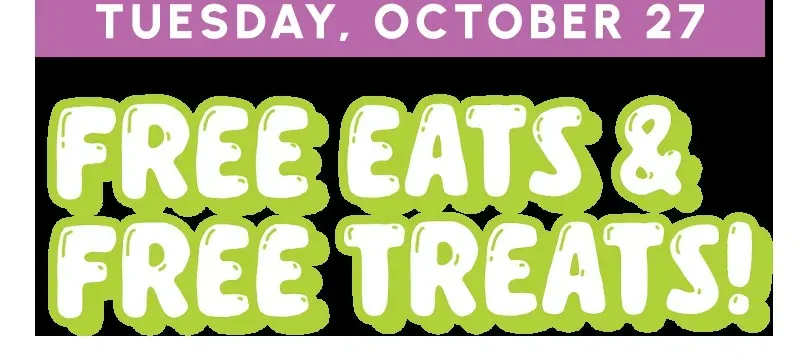 Pluckers Kids Eat Free + Free Trick-or-Treat Bag on Tuesday, October 27