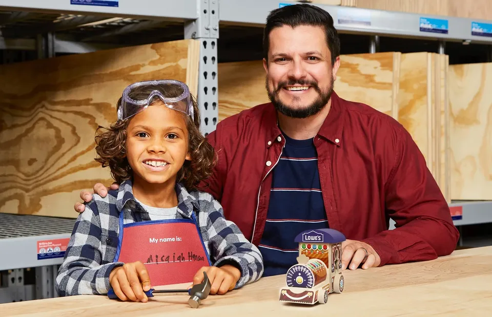Lowe's Kids Club free Holiday Engine workshop Nov 14, 10 AM-1 PM