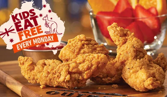 Outback Steakhouse: free kids meal on Mondays with adult entrée, code JOEYFREE